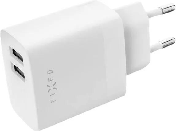 Fixed Dual USB Travel Charger 17W, White