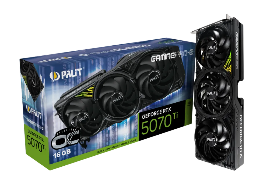 Placa Video Palit Palit GeForce RTX 5070 Ti GamingPro-S OC, 16384 MB GDDR7