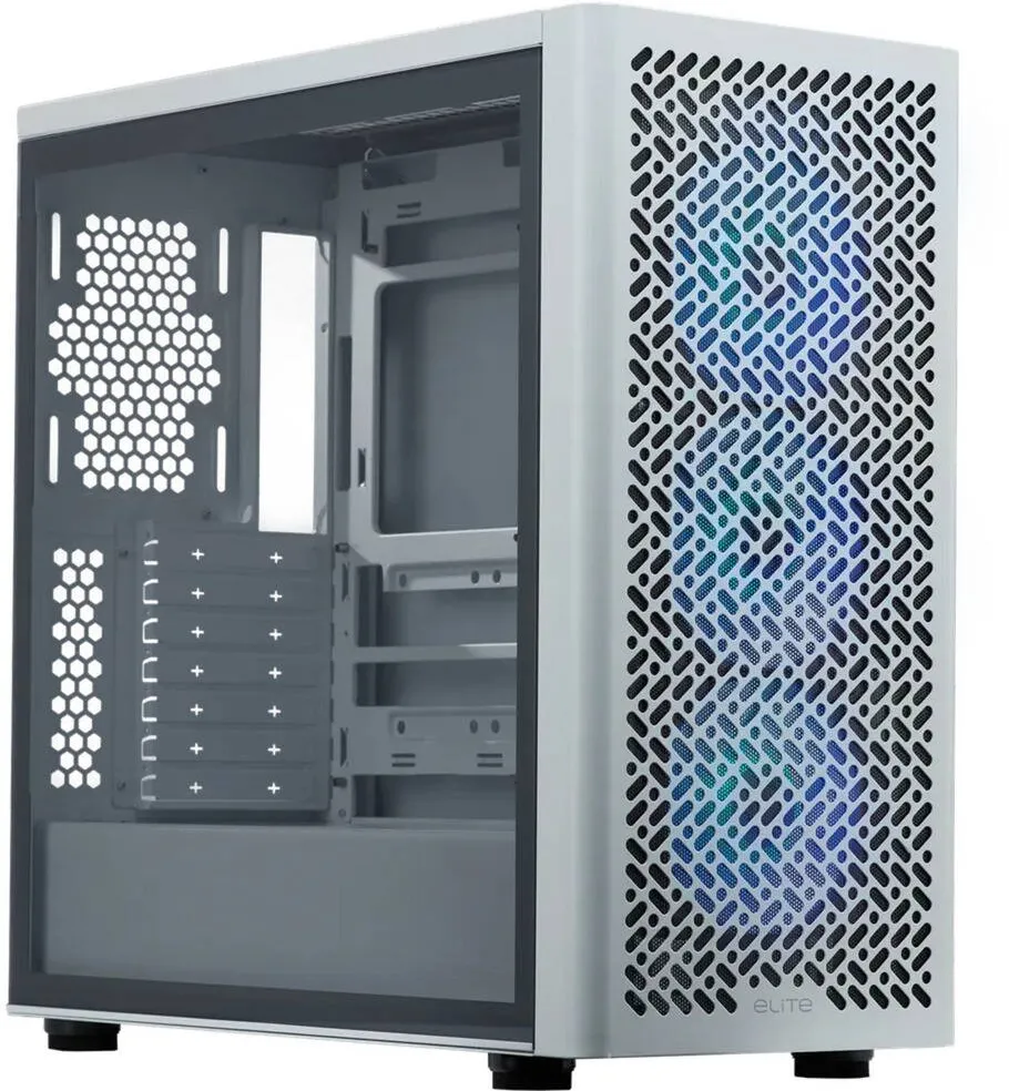 Carcasa PC Cooler Master Elite 502, tower case white, tempered glass