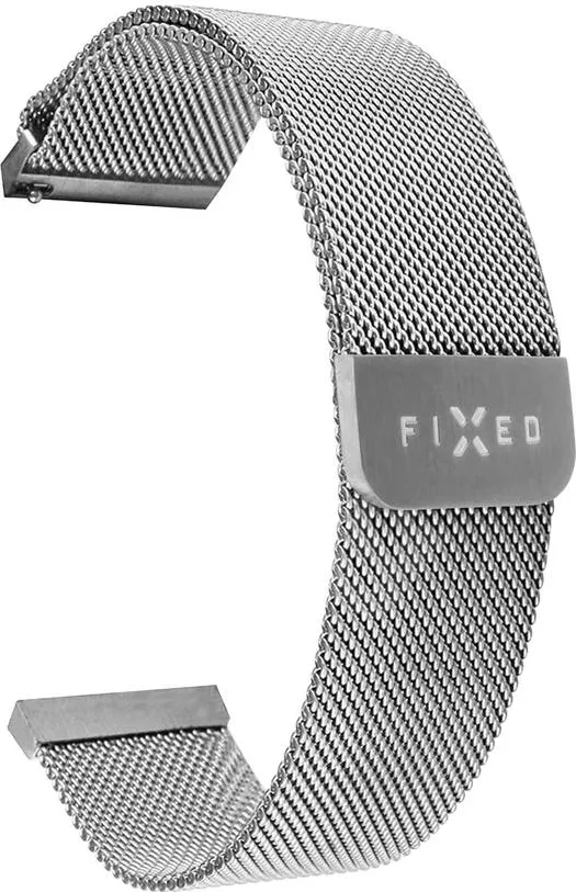 Fixed Mesh Strap for Smatwatch, Quick Release 20mm, Silver
