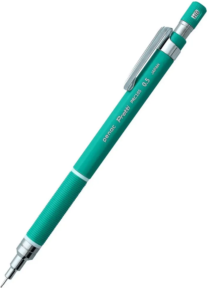 Penac Creion mecanic profesional PENAC Protti PRC-105, 0.5mm, con metalic, varf retractabil, verde, bliste