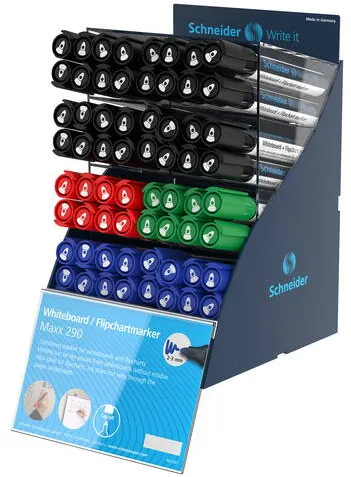 Schneider SIS Display SCHNEIDER Maxx 290, 64 markere pentru tabla (32-negre, 16-albastre, 8-rosii, verzi)