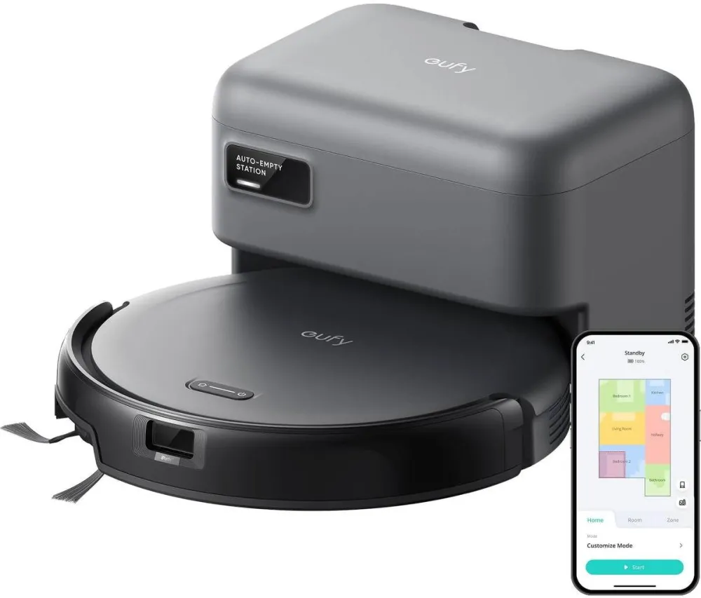 Anker Robot aspirator "eufy C10", 4.000 Pa, aspirare uscata, Wi-Fi, multi-suprafete, volum rezervor 3L, Gri