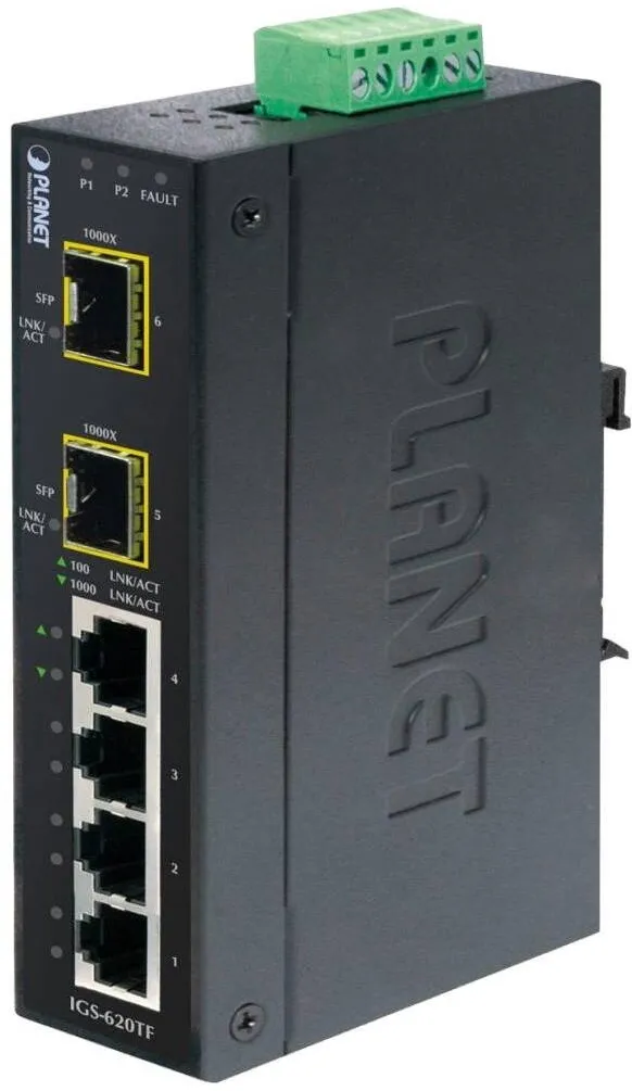 Switch Planet industrial fara management, Planet, Metal, 12-48V, Gigabit Ethernet 10/100/1000, Albastru