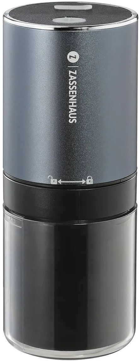 Zassenhaus Rasnita de cafea electrica Zassenhaus MINI MASTER USB, otel inoxidabil, reglabila, 8,5x3,46x2,83cm