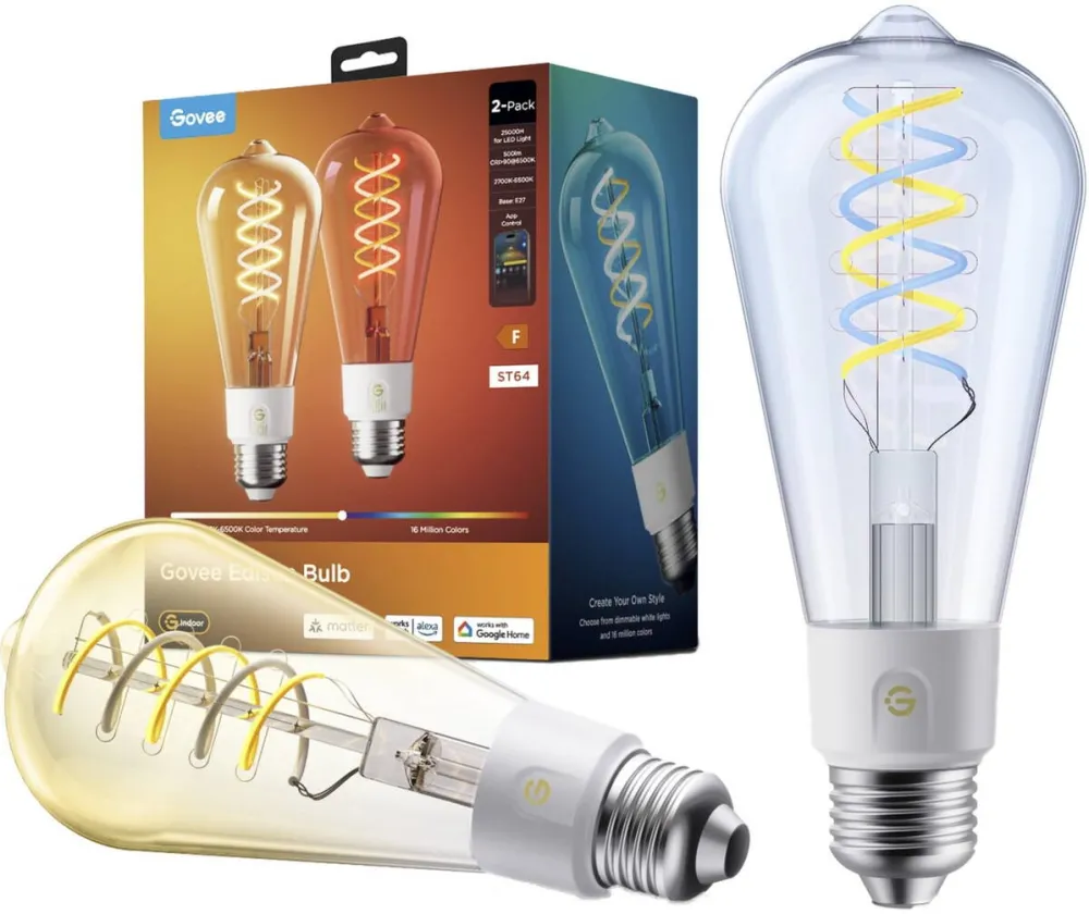 Govee Govee E27 Smart Edison Light Bulb 500lm (Pack of 2)