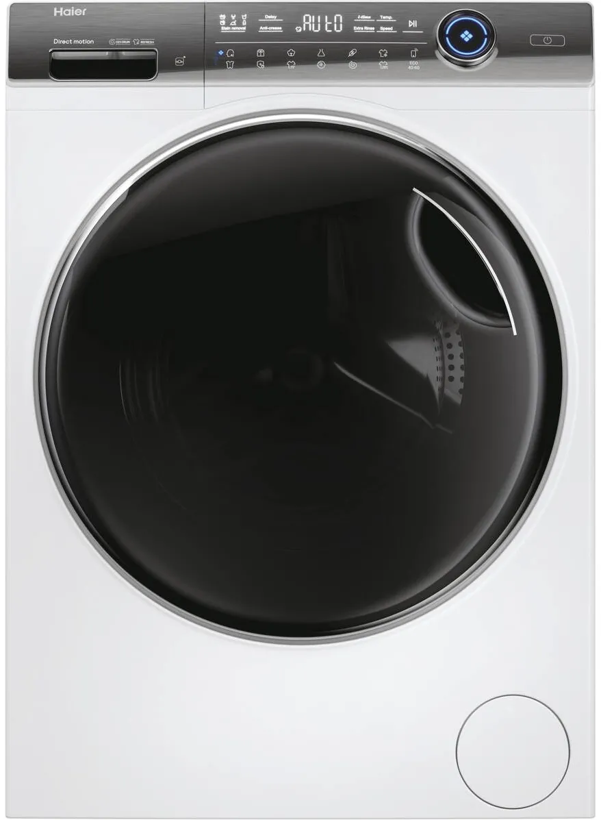 Haier Masina de spalat rufe Slim HW90G-B14979TU1, 9 kg, 1400 rpm, Clasa B, Motor Direct Motion, Refresh, ABT, Steam, Drum light, Dual spray, Pillow Drum, WIFI, Display Led cu Touch control, iTime, Smart Detecting, Alb