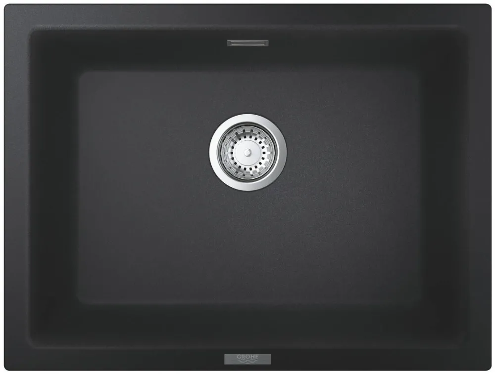 Grohe Chiuveta bucatarie compozit K700U 31655AP0, 610x460 mm, montare sub blat, evacuare manuala, Kit montaj si evacuare inclus, Negru granit