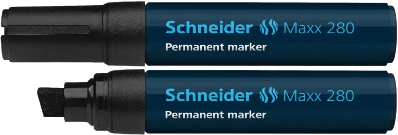 Schneider Permanent marker Schneider Maxx 280, varf tesit 4+12mm - negru