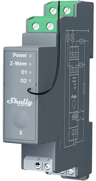 Shelly 2-kanałowy przekaźnik na szynę DIN Shelly Qubino Pro 2