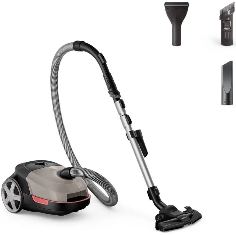 Aspirator Philips Seria 5000 XD5122/10, cu sac, 900W, 4L, Negru/Bej
