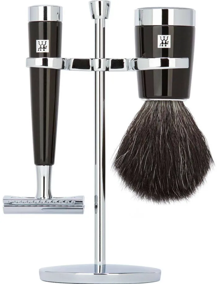 ZWILLING Set de barbierit cu aparat de ras de siguranta, 3 piese, negru