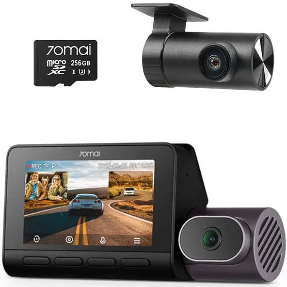 Camera Auto 70mai T800 4K + kamera tylna RC24 HDR + SD 256GB