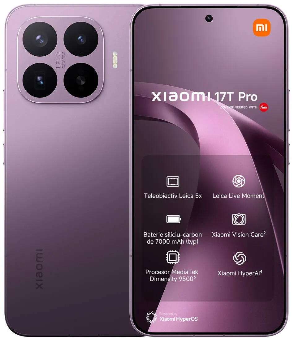 Smartphone Xiaomi 17T Pro, 12GB RAM, 512GB, Mov, 6 "83", Dual SIM, 5G, Leica Live Moment ,7000mAh