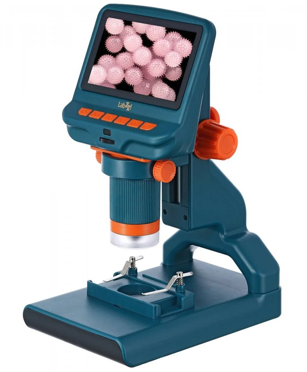 Levenhuk Microscop digital LCD, Levenhuk, 220X, LabZZ DM200, Verde/Portocaliu