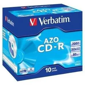 VERBATIM CD-R [ jewel case 10 | 700MB | 52x | Crystal | DataLife+ AZO ]
