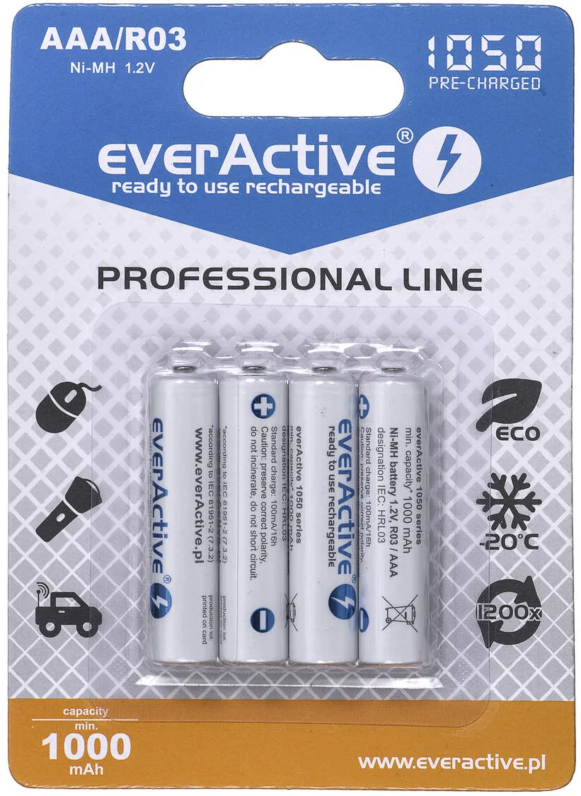 everActive Baterie Reincarcabila Ni-MH R03 AAA 1050 mAh Professional Line