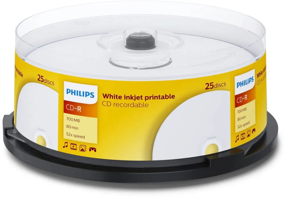 Philips Mediu de Stocare 1x25 CD-R 80Min 700MB 52x IW SP