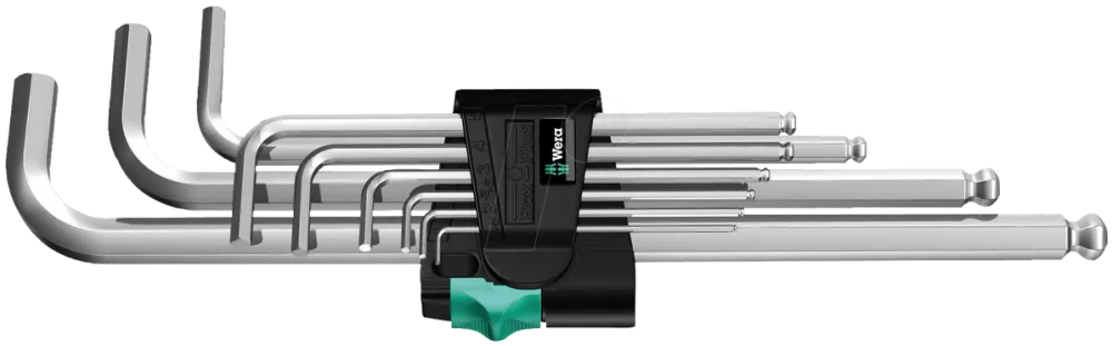 WERA 950/9 Hex-Plus 1 L-key set metric, chrome-plated