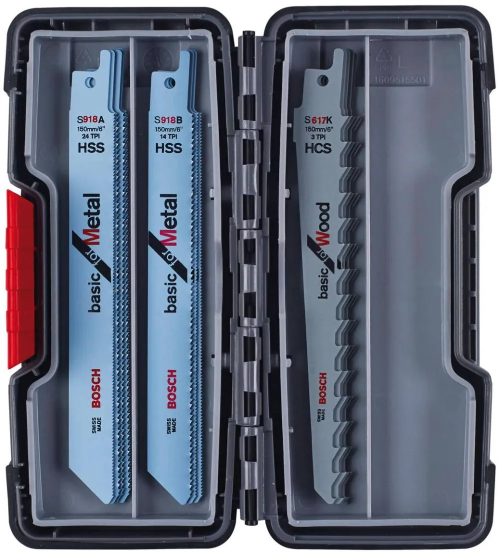 BOSCH saber saw blade set Basic ToughBox Wood/Metal 15 pcs