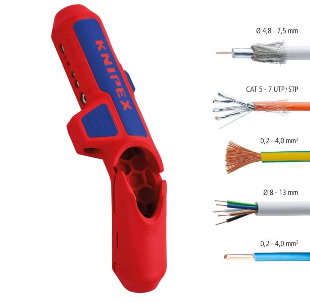 KNIPEX ErgoStrip Universal Stripping Tool for left handers 16 95 02 SB