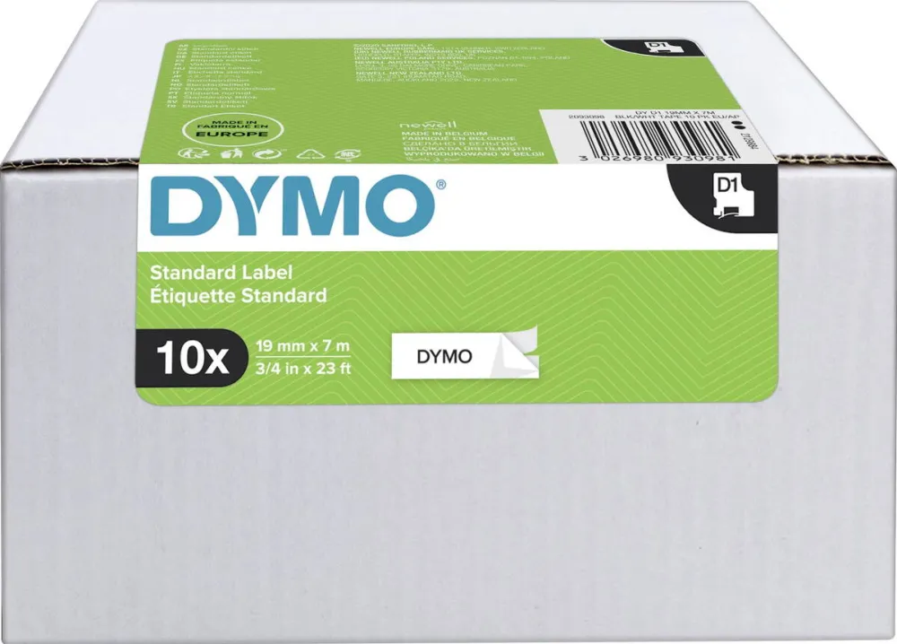 Consumabil Termic Dymo D1 Polyesterband Vorteilspack 19mmx7m schwz->Alb 10St