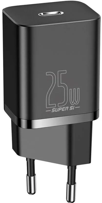 incarcator rapid Baseus Super Si 1C USB tip C 25W Power Delivery Quick Charge negru (CCSP020101)