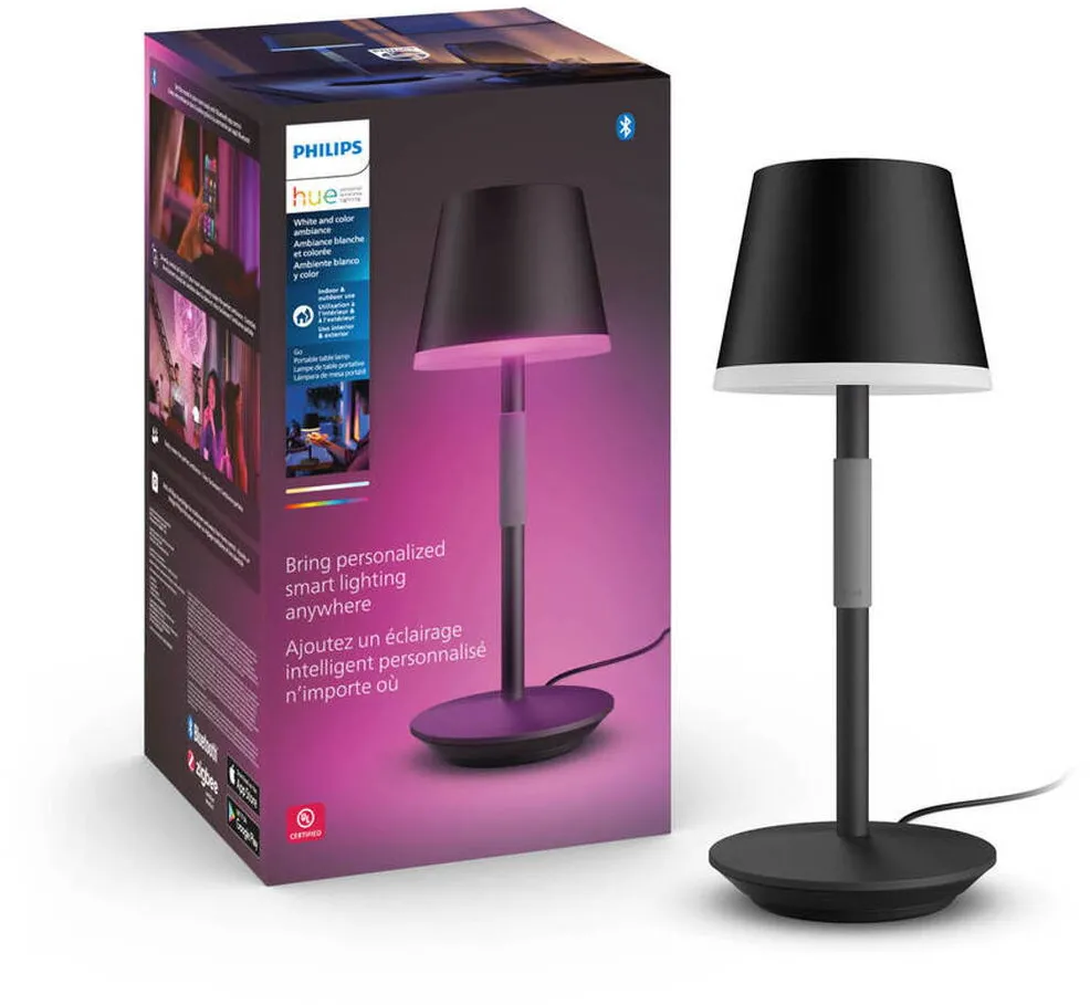 Philips Hue GO portabil | RGBW | desktop | Negru