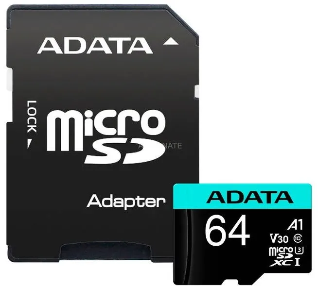 Card de Memorie ADATA MICROSDXC 64GB UHS-I U3 V30S Adapter
