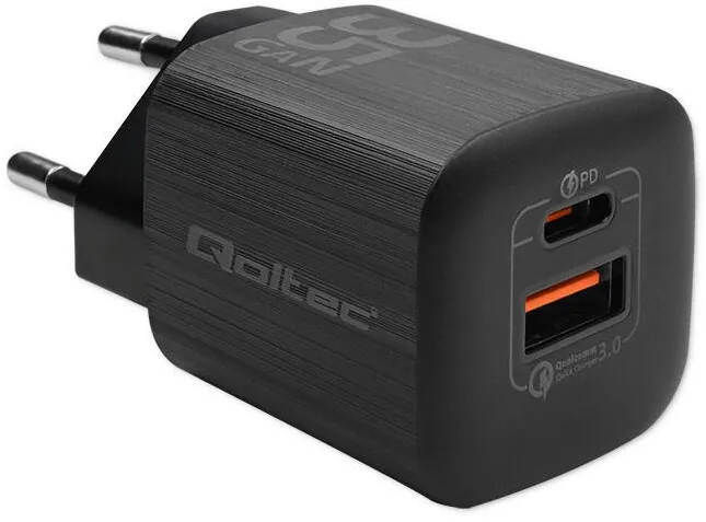 QOLTEC Qoltec 50764 mobile device charger Laptop, Portable gaming console, Power bank, Smartphone, Smartwatch, Tablet Black AC Fast charging Indoor