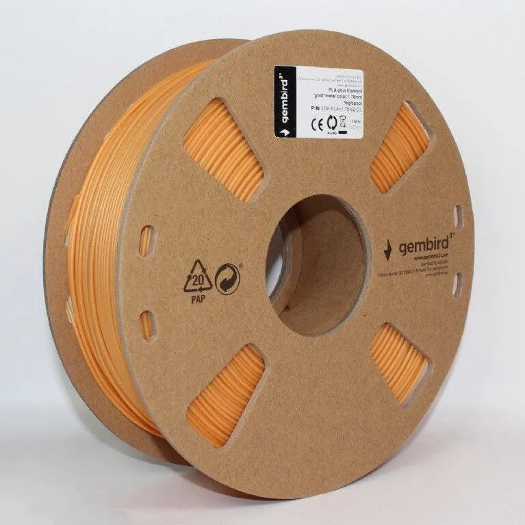 Gembird GEMBIRD 3DP-PLA+1.75-02-GL Filament PLA-plus Gold Metal 1.75mm 1kg