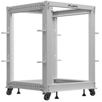 Rack LANBERG Open rack stand 19 inches 15U 600x600-1100 adjustable grey