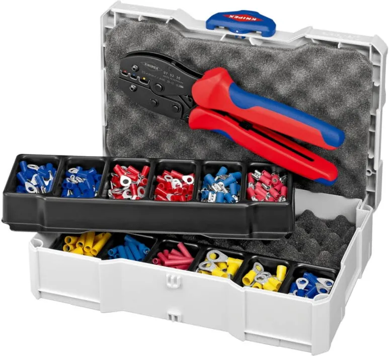 KNIPEX Trusa sertizare Knipex cu cleste cutie de depozitare 300 saboti si conectori