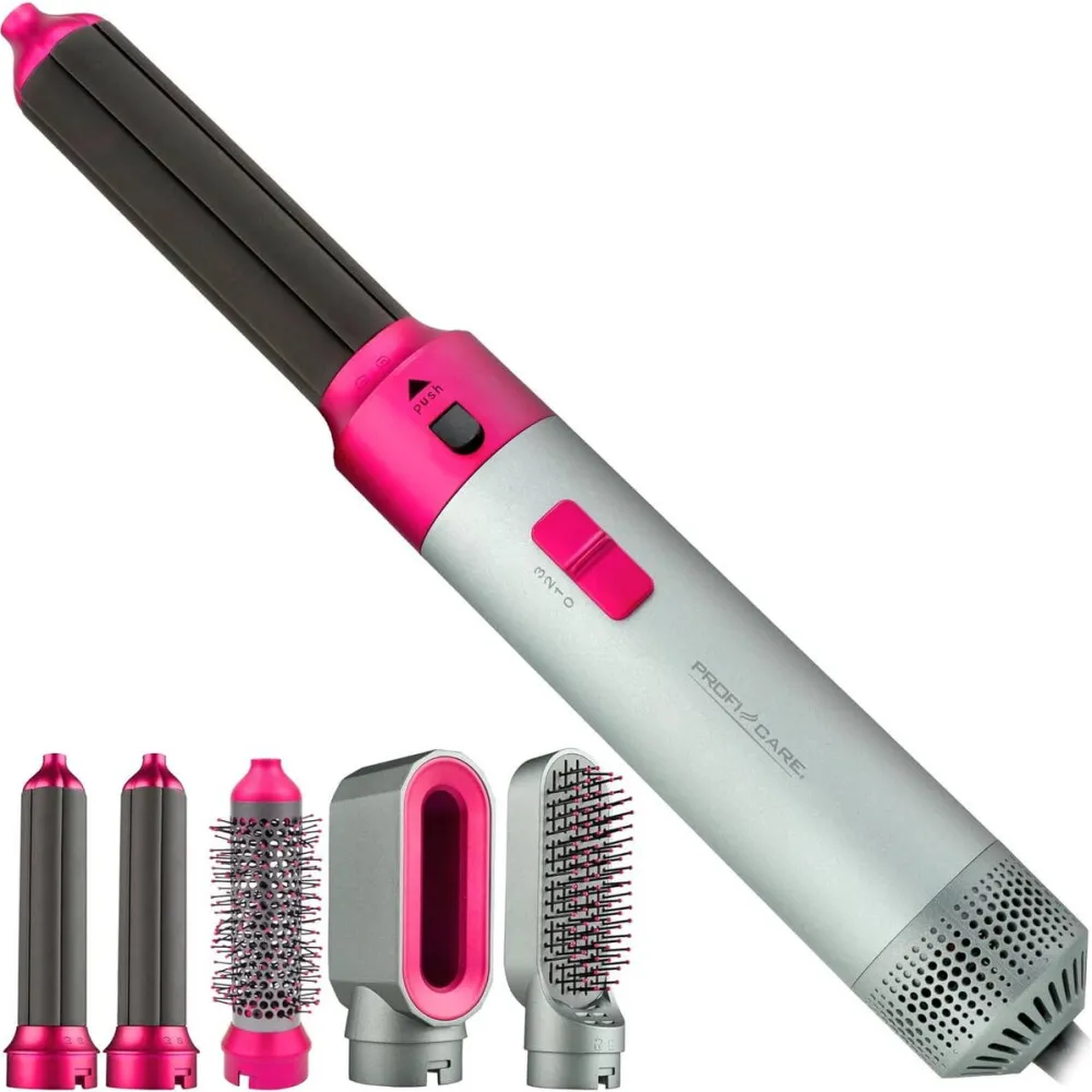 PROFICARE Uscator de par cu capete interschimbabile 4in1 ProfiCare, coafeaza, indreapta sau onduleaza parul, 3 viteze, 3 temperaturi, functie aer rece, anti-frizz, cablu rotativ, concentrator inclus, gri/roz
