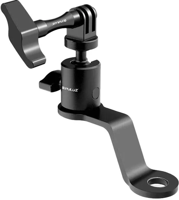 Puluz Aluminum Motorcycle Mirror Camera Holder (Black)