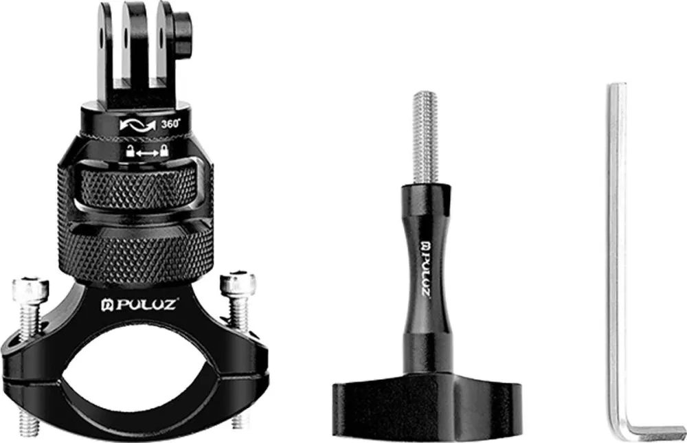 Puluz 360° Aluminum Handlebar Mount for Action Cam (Black)