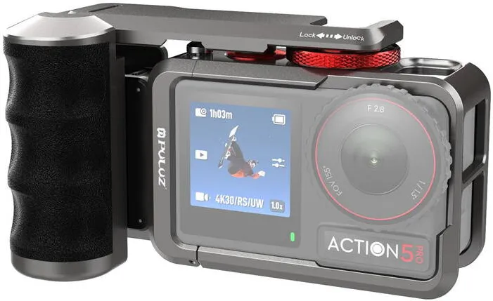 Puluz Metal Protective Case with Grip for DJI Osmo Action 5 Pro / Action 4 / Action 3