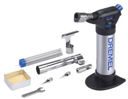 DREMEL Ciocan de lipit cu gaz Dremel 2200-5, F0132200JD, aprindere piezo, rezevor 34ml/20g gaz butan, control variabil al temperaturii 680 °C-1000°C