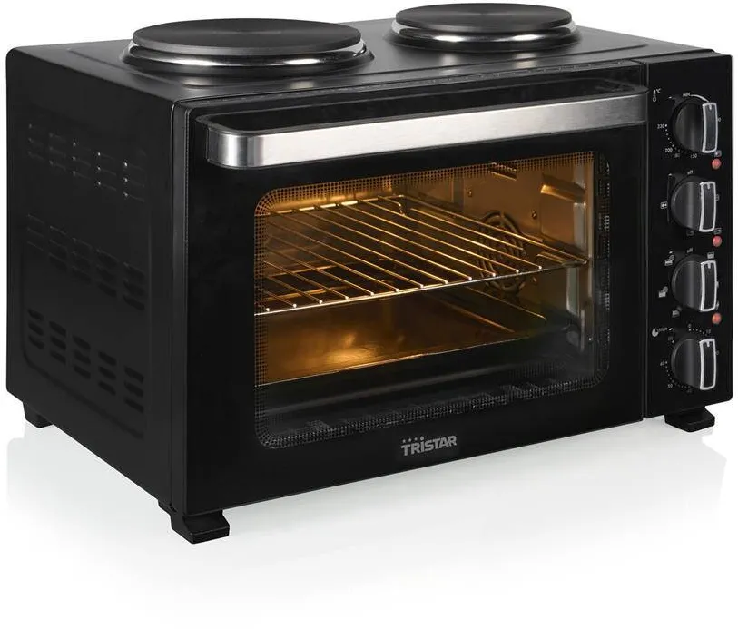 TRISTAR Cuptor cu convectie OV-3670 cu 2 plite, 35 L, 3200 W, Negru