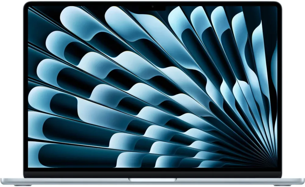 Laptop Apple MacBook Air 15'' cu procesor M5, 10 nuclee CPU, 10 nuclee GPU, 16GB RAM, 1TB SSD, Sky Blue, Tastatura Internationala