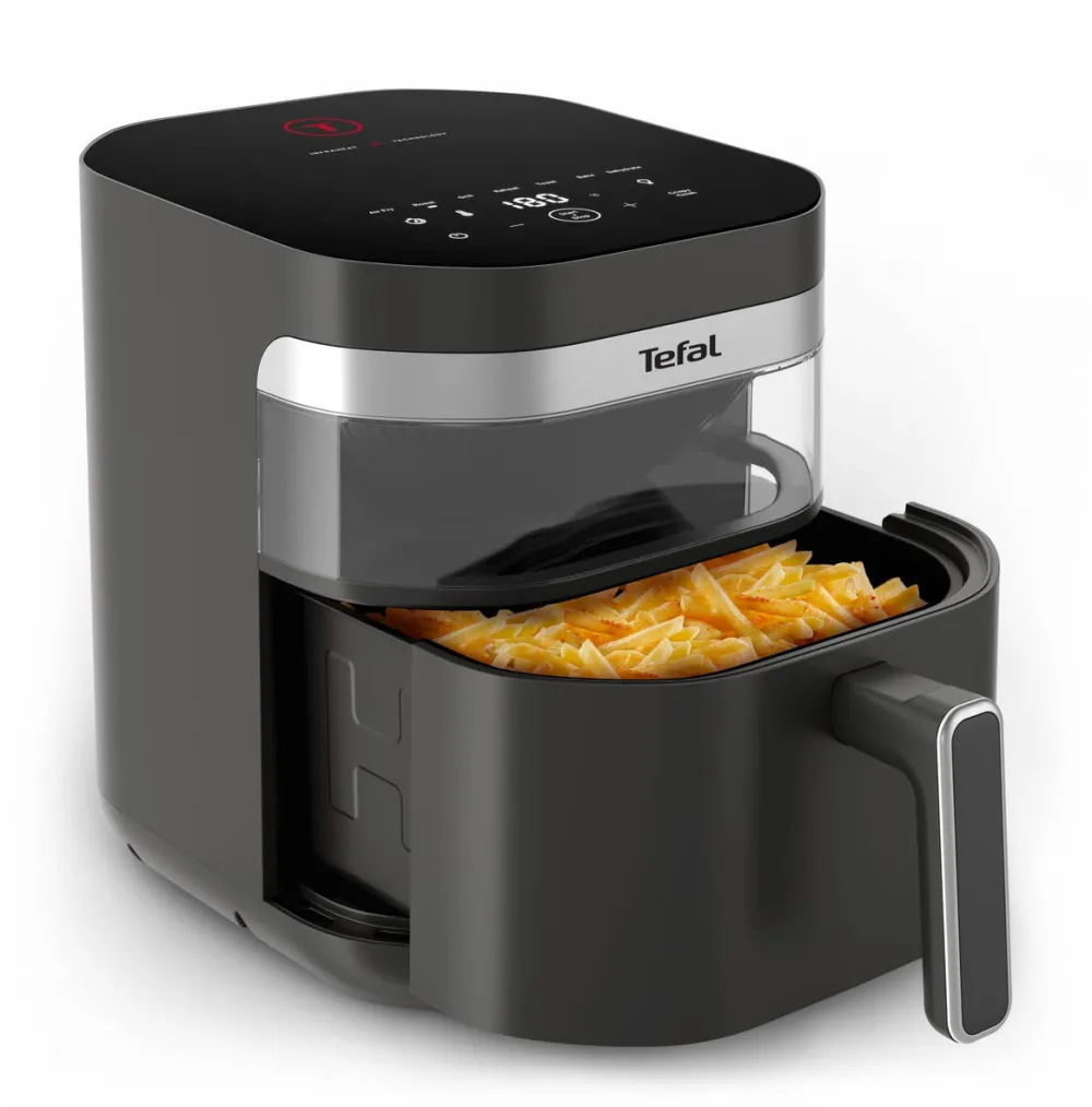 TEFAL Friteuza cu aer cald, Easy Fry, 7L, tehnologie infra-heat, gri inchis