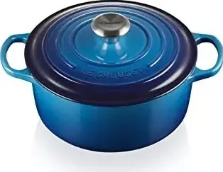 Le Creuset Tava de copt Signature, rotunda, 24 cm, albastru azur