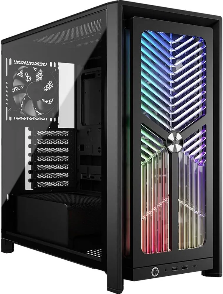 Carcasa PC Corsair FRAME 4000X RS, Mid-Tower, 4 ventilatoare RS120 PWM incluse, Sticla securizata Negru