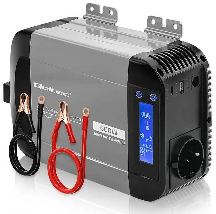 QOLTEC Invertor auto Qoltec Pure Sine Wave 12V 230V 300x600W