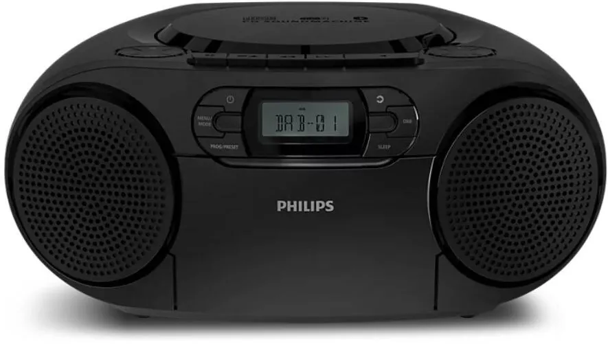 Philips Microsistem audio TAZ2500/10, Bluetooth 6.0, CD-R, CD-RW, Radio FM/DAB+, Negru
