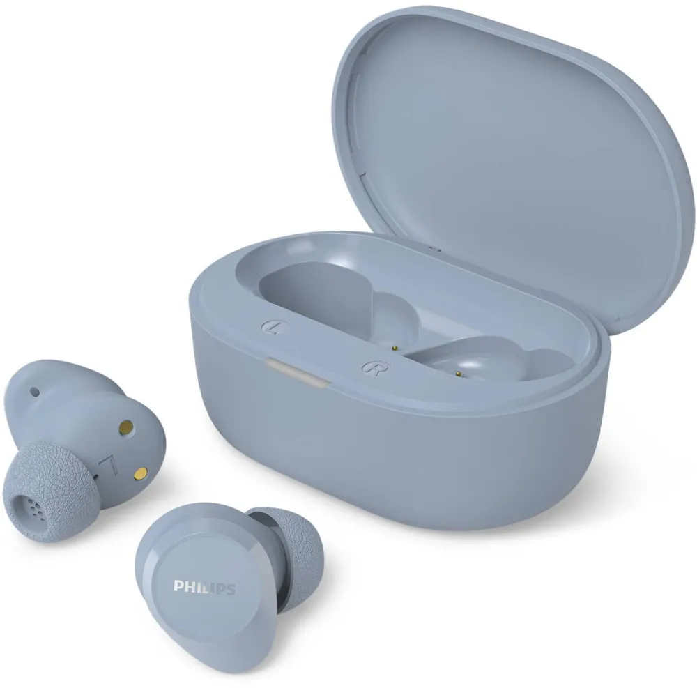 Casti In-Ear Philips TAT1300LB/00, True wireless, Bluetooth 6.0, Microfon, IPX4, Autonomie 24h, Light Blue