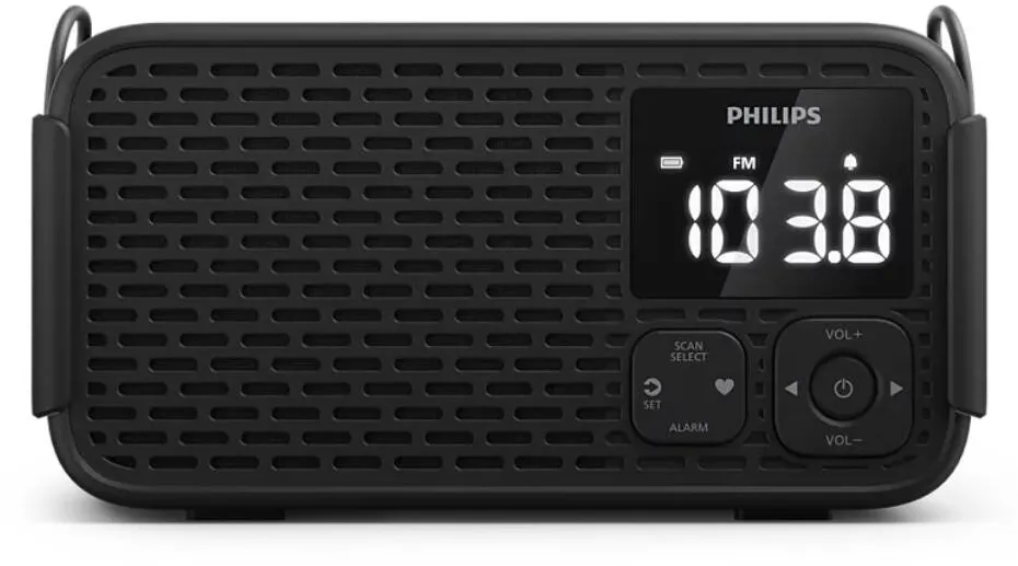 Philips Radio portabil de urgenta TAR3500/00, Bluetooth 5.4, Sirena SOS, Lanterna incorporata, functie externa, Radio FM/AM, IP55, incarcare solara, USB-C, Autonomie 60h, Negru