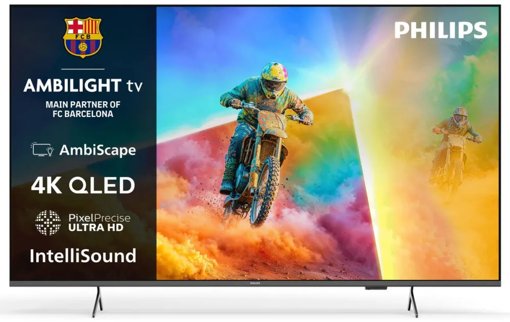 Televizor Philips AMBILIGHT QLED 65PQS8501, 164 cm, Smart TV, Ultra HD 4K, Clasa E (Model 2026)