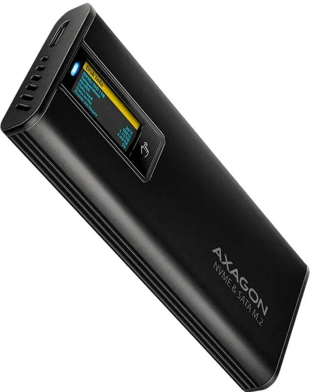 Rack AXAGON AXAGON EEM2-SD2B, USB-C 10Gbps, M.2 NVMe, Display box