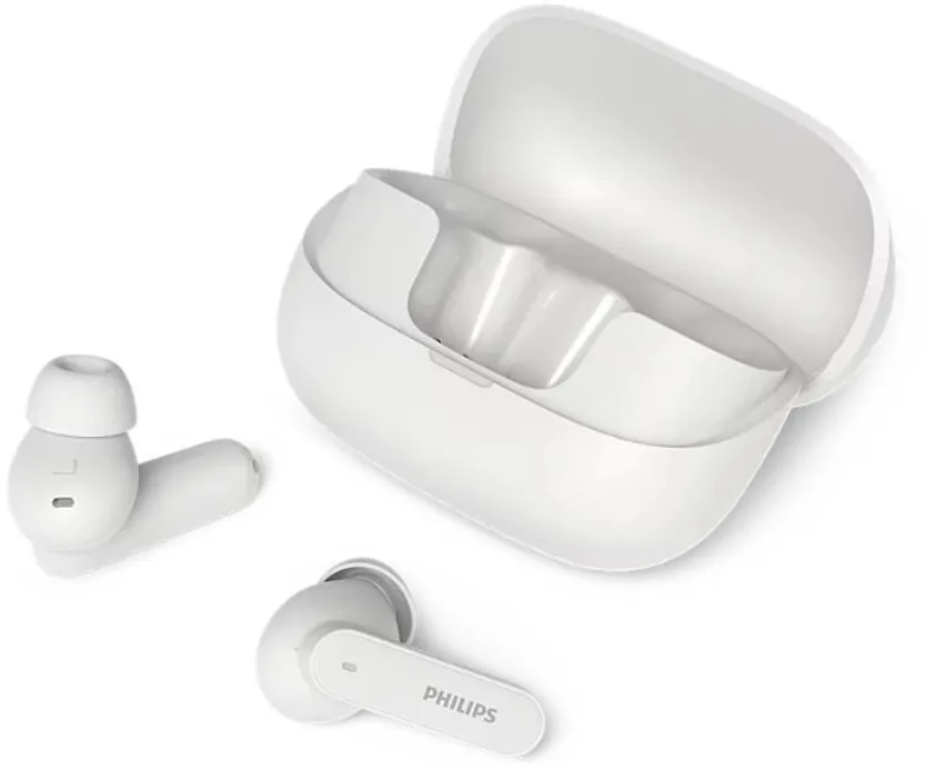 Casti In-Ear Philips TAT3000WT/00, True wireless, ANC, Bluetooth 6.0, Auracast, 6 Microfoane, IPX4, Autonomie 48h, White